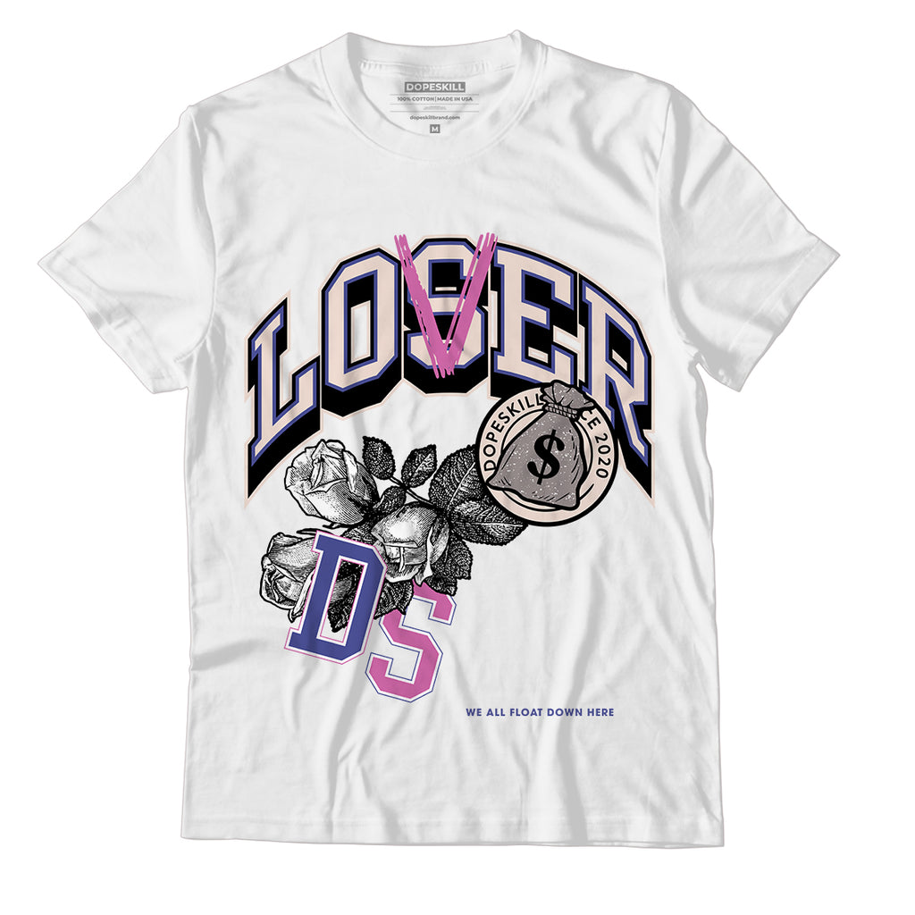Jordan 7 SE Sapphire DopeSkill T-Shirt Loser Lover Graphic - White 