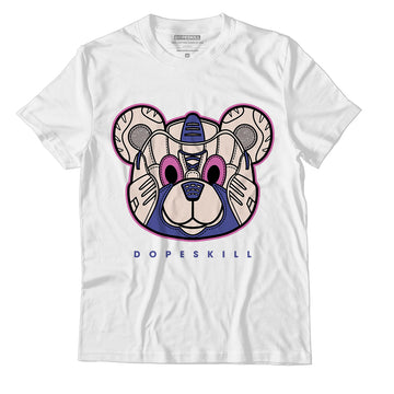 Jordan 7 SE Sapphire DopeSkill T-Shirt SNK Bear Graphic - White 