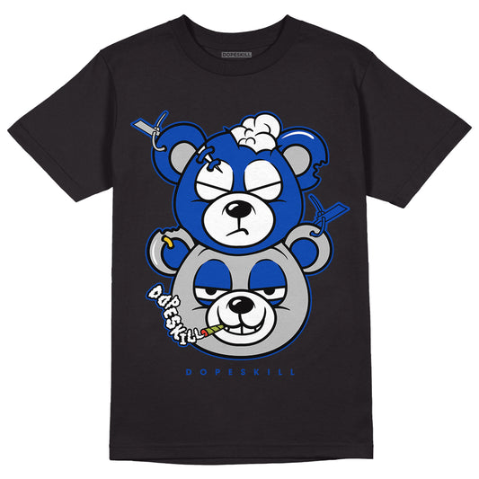 AJ 5 Racer Blue DopeSkill T-Shirt New Double Bear Graphic