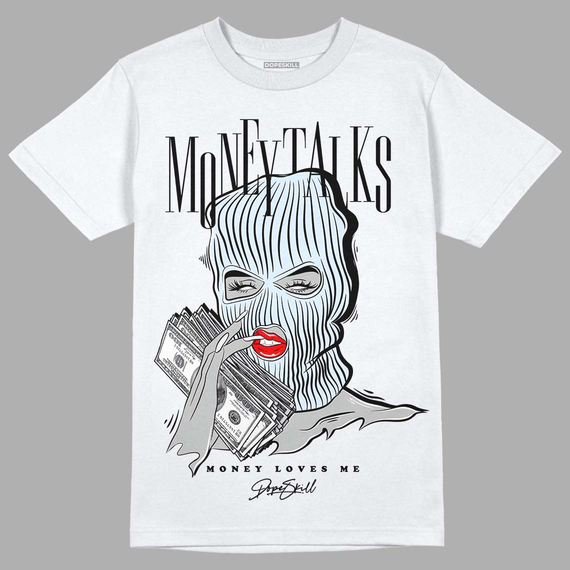 Black Metallic Chrome 6s DopeSkill T-Shirt Money Talks Graphic - White