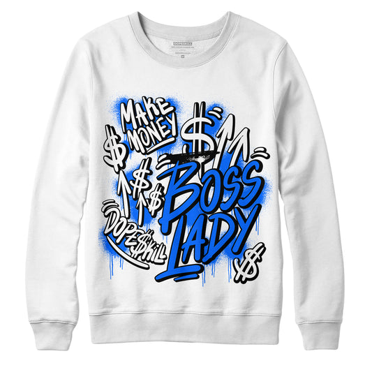 Yz 350 Boost V2 Dazzling Blue DopeSkill Sweatshirt Boss Lady Graphic - White 