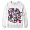 Jordan 7 SE Sapphire DopeSkill Sweatshirt Boss lady Graphic - White 