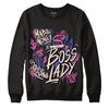 Jordan 7 SE Sapphire DopeSkill Sweatshirt Boss lady Graphic - Black 