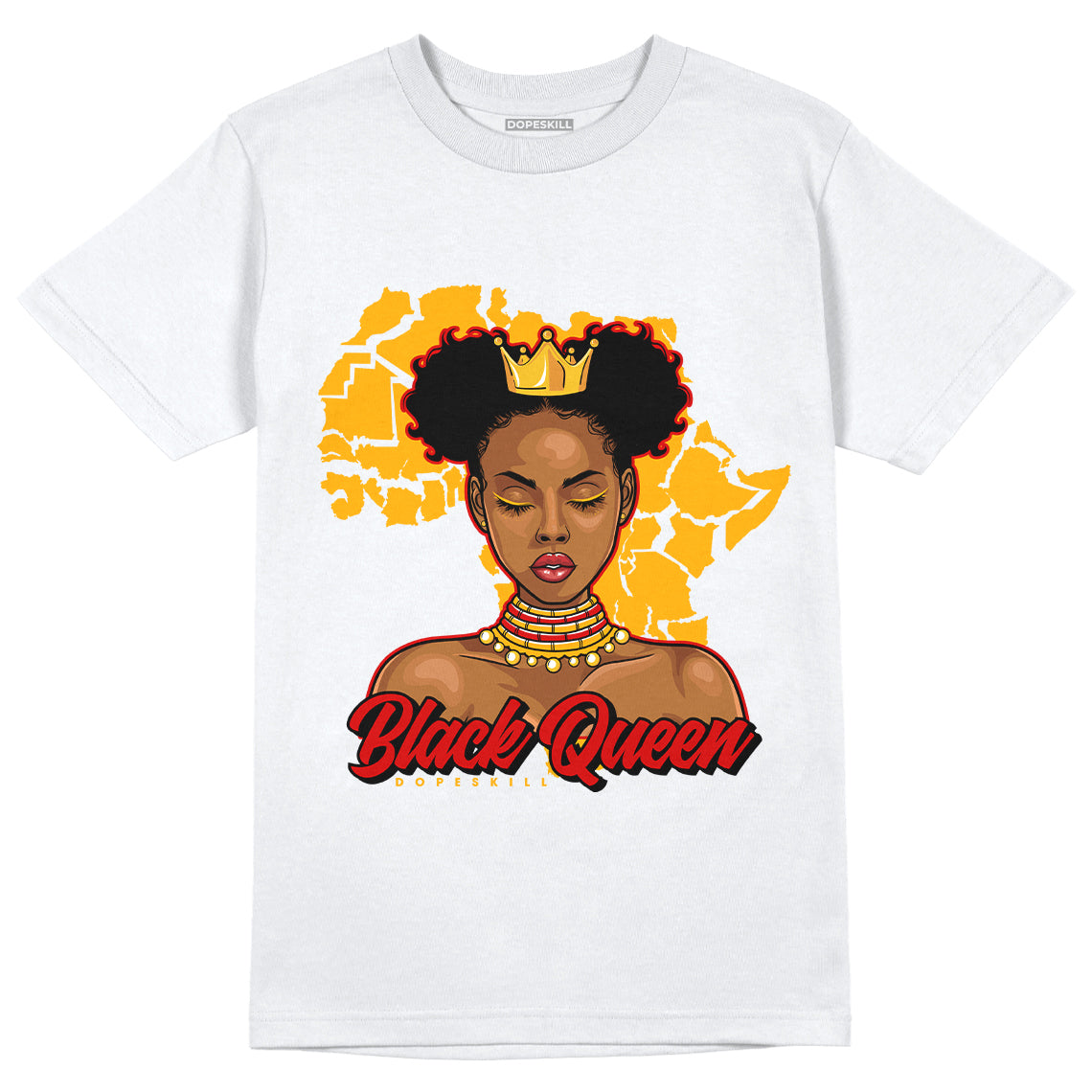 Jordan 7 Citrus DopeSkill T-Shirt Black Queen Graphic - White