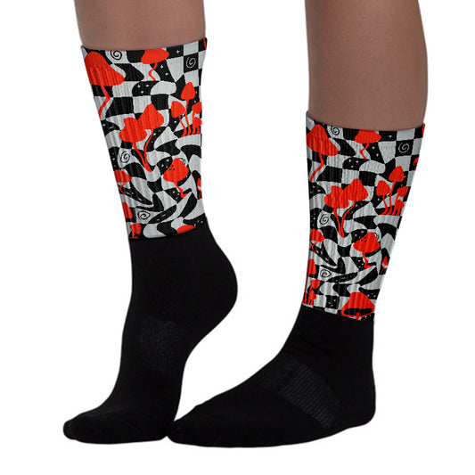 Mushroom Sublimated Socks Match Black Canvas 4s