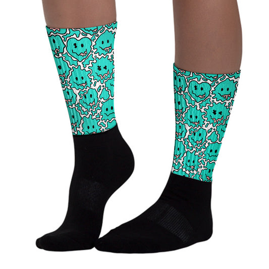 Green Snakeskin Dunk Low Sublimated Socks Slime Graphic