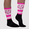 Triple Pink Dunk Low Sublimated Socks Horizontal Stripes Graphic