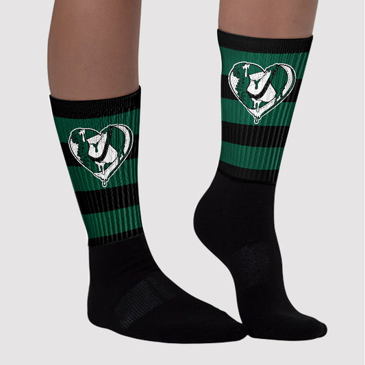 Lottery Pack Malachite Green Dunk Low Sublimated Socks Horizontal Stripes Graphic