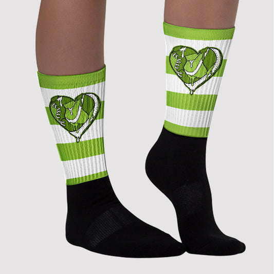 Horizontal Stripes Sublimated Socks Match Dunk Low 'Chlorophyll'