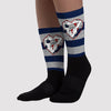 Midnight Navy 4s Sublimated Socks Horizontal Stripes Graphic