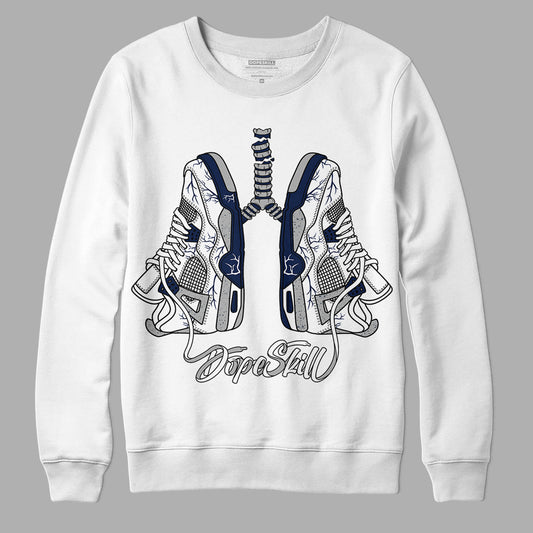 Midnight Navy 4s DopeSkill Sweatshirt Breathe Graphic - White