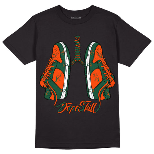 Dunk Low Team Dark Green Orange DopeSkill T-Shirt Breathe Graphic - Black