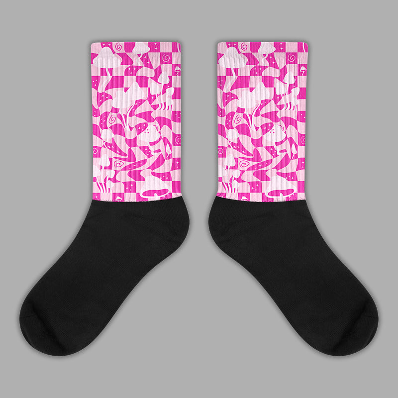 Triple Pink Dunk Low Sublimated Socks Mushroom Graphic