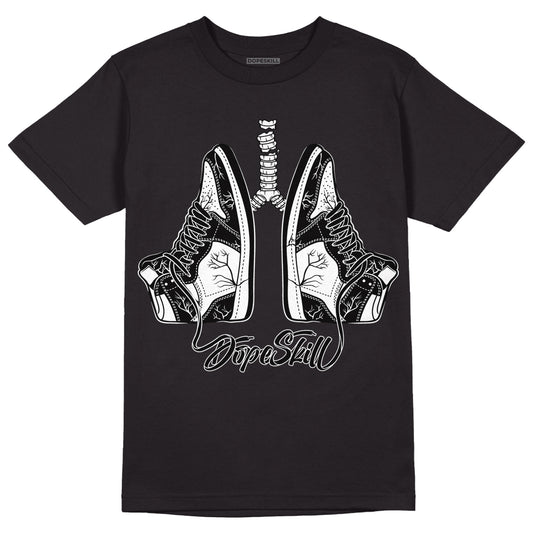 Jordan 1 High 85 Black White DopeSkill T-Shirt Breathe Graphic Streetwear - Black 