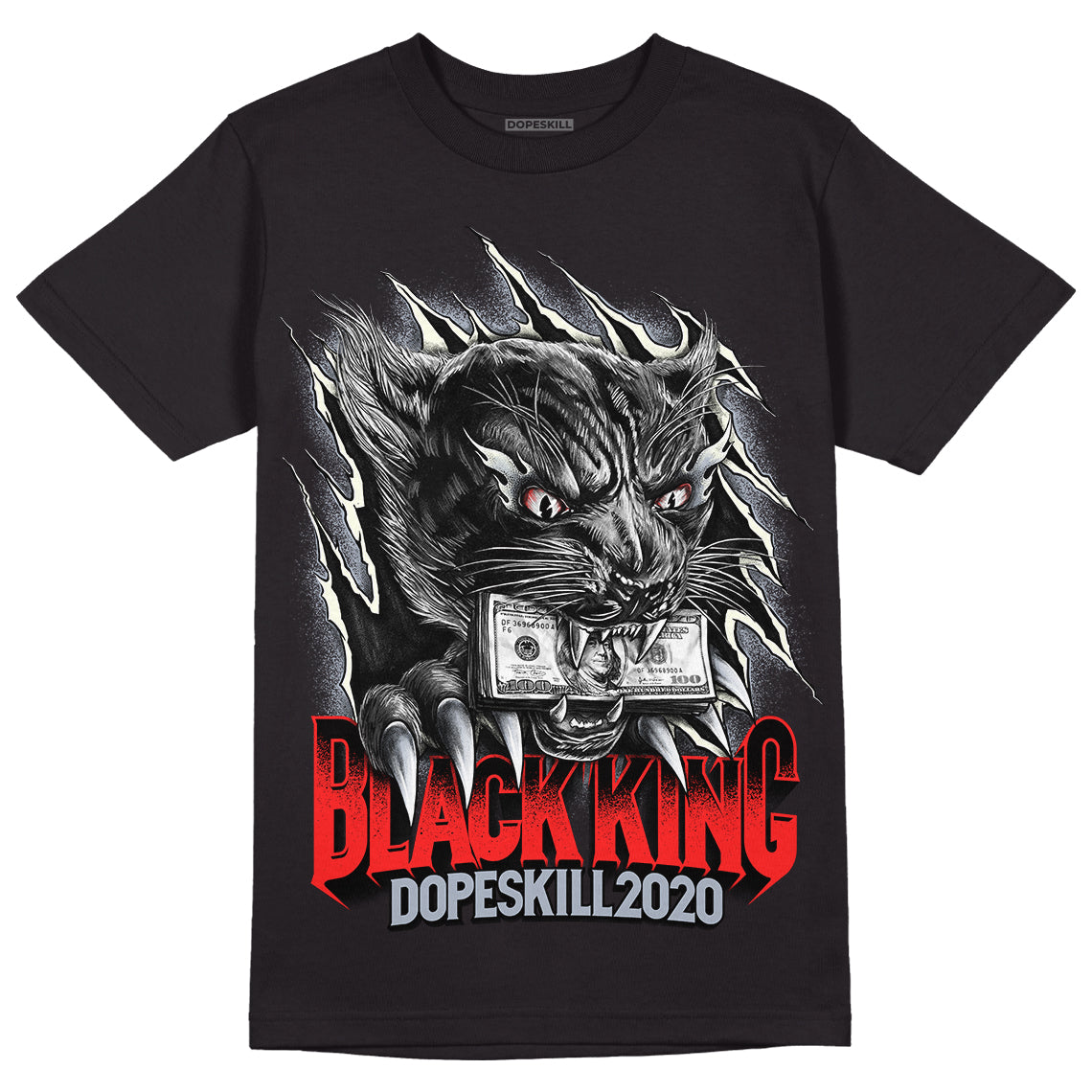 Jordan 3 Retro White Cement Reimagined DopeSkill T-Shirt Black King Graphic Streetwear - Black