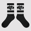 Black Metallic Chrome 6s Sublimated Socks Horizontal Stripes Graphic