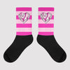 Triple Pink Dunk Low Sublimated Socks Horizontal Stripes Graphic