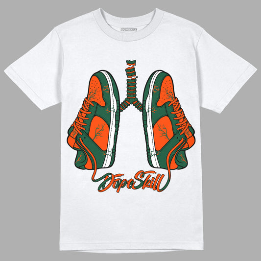 Dunk Low Team Dark Green Orange DopeSkill T-Shirt Breathe Graphic - White