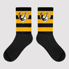 Taxi Yellow Toe 1s Sublimated Socks Horizontal Stripes Graphic