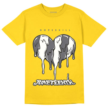 AJ 4 Lightning DopeSkill Tour Yellow T-shirt Juneteenth Heart Graphic