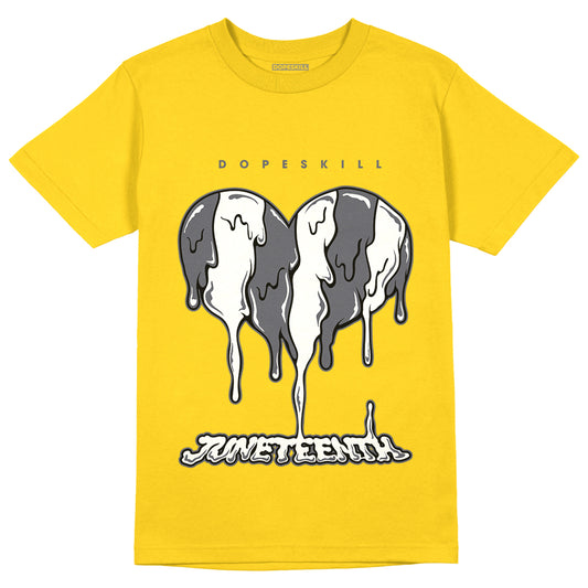 AJ 4 Lightning DopeSkill Tour Yellow T-shirt Juneteenth Heart Graphic