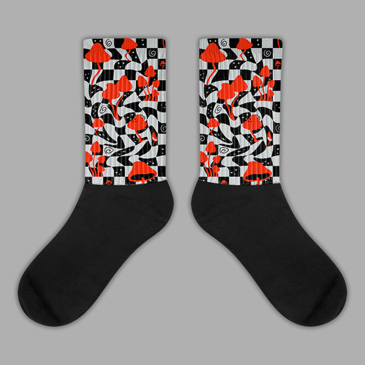 Mushroom Sublimated Socks Match Black Canvas 4s