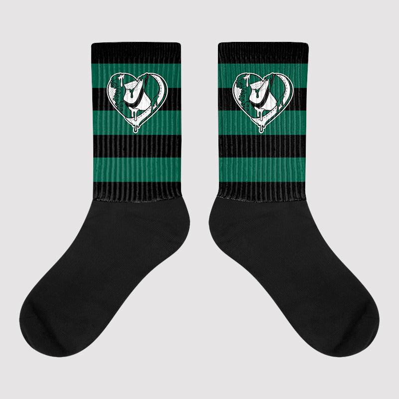 Lottery Pack Malachite Green Dunk Low Sublimated Socks Horizontal Stripes Graphic