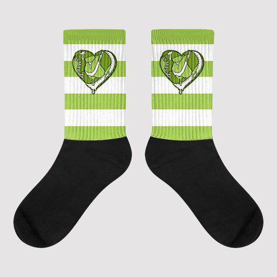 Horizontal Stripes Sublimated Socks Match Dunk Low 'Chlorophyll'