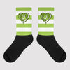 Horizontal Stripes Sublimated Socks Match Dunk Low 'Chlorophyll'