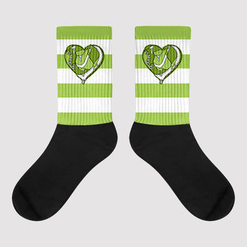 Horizontal Stripes Sublimated Socks Match Dunk Low 'Chlorophyll'