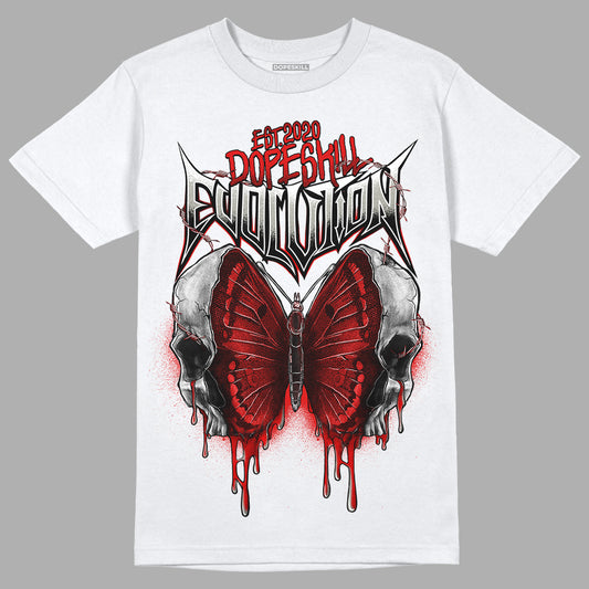 Fire Red 3s DopeSkill T-Shirt DopeSkill Evolution Graphic - White 