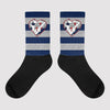 Midnight Navy 4s Sublimated Socks Horizontal Stripes Graphic