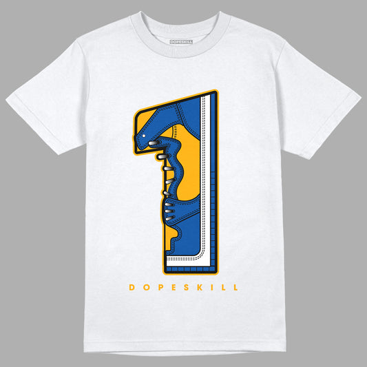 Dunk Blue Jay and University Gold DopeSkill T-Shirt No.1 Graphic Streetwear - White