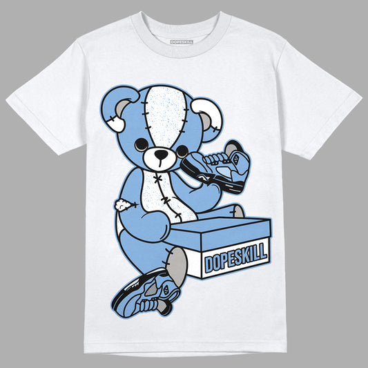 Jordan 5 Retro University Blue DopeSkill T-Shirt Sneakerhead BEAR Graphic Streetwear - White