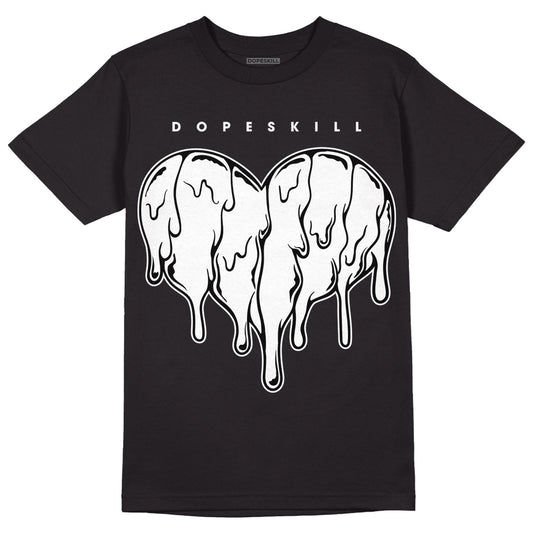 Jordan 1 High 85 Black White DopeSkill T-Shirt Slime Drip Heart Graphic Streetwear - Black