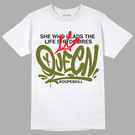 Travis Scott x Jordan 1 Low OG “Olive” DopeSkill T-Shirt Queen Graphic Streetwear - White 