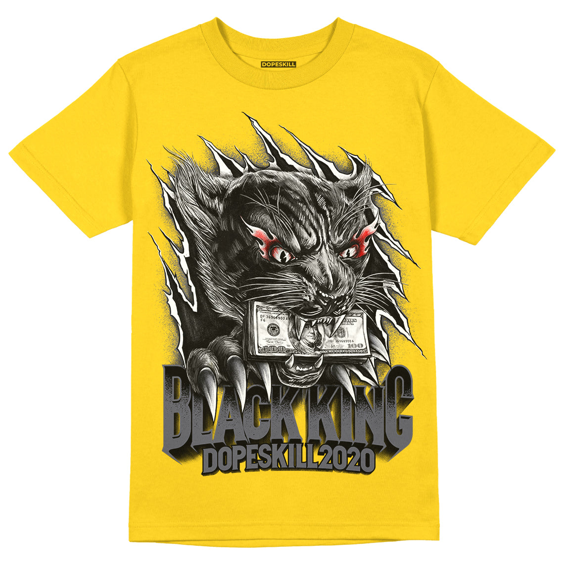 Lightning 4s DopeSkill Tour Yellow T-shirt Black King Graphic