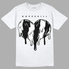 Jordan 1 High 85 Black White DopeSkill T-Shirt Slime Drip Heart Graphic Streetwear - White 