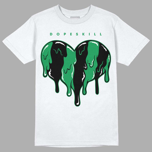 Jordan 1 Low Lucky Green DopeSkill T-Shirt Slime Drip Heart Graphic Streetwear - White