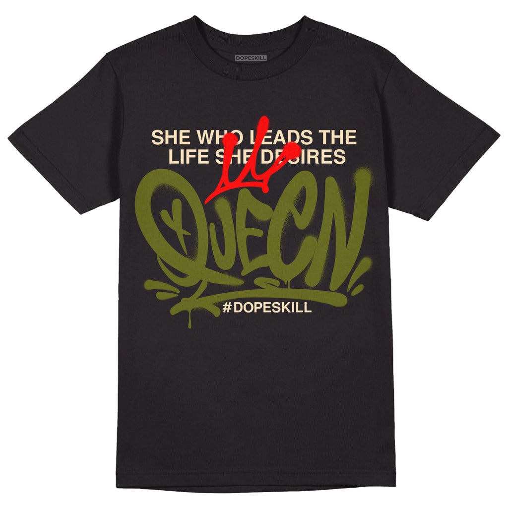 Travis Scott x Jordan 1 Low OG “Olive” DopeSkill T-Shirt Queen Graphic Streetwear - Black
