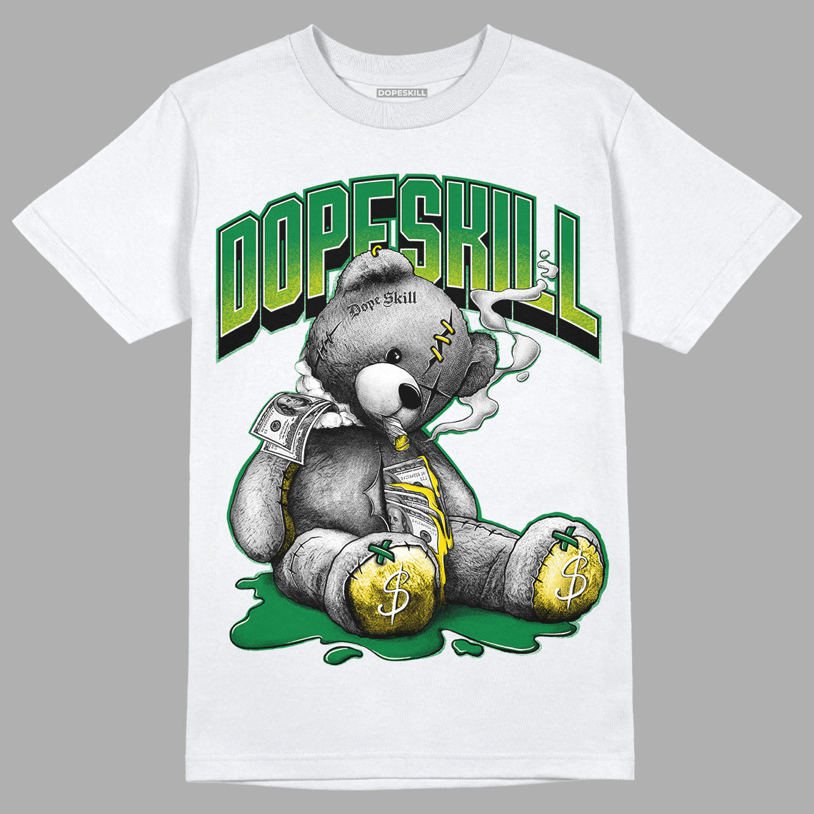 Dunk Low Reverse Brazil DopeSkill T-Shirt Sick Bear Graphic - White