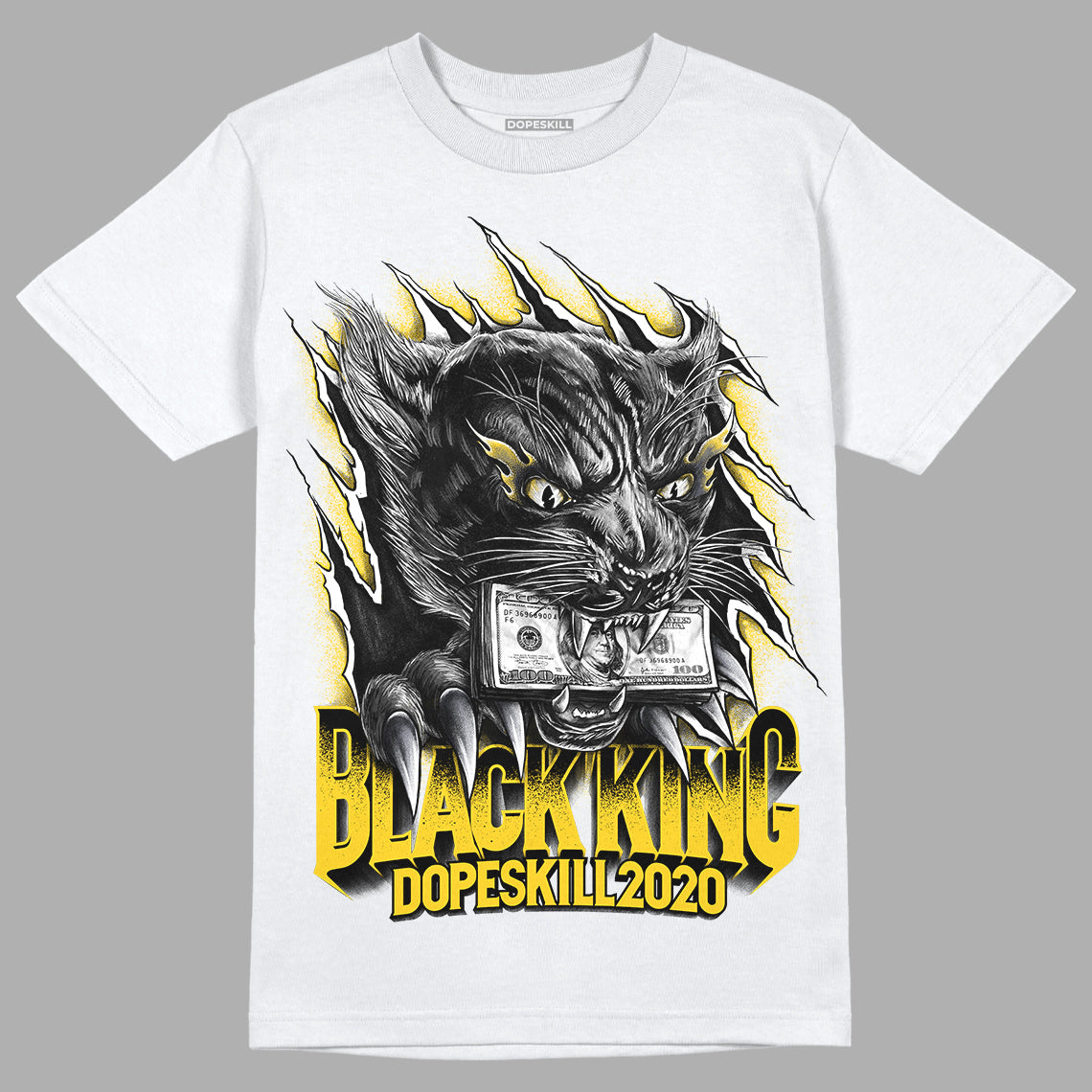 Lightning 4s DopeSkill T-Shirt Black King Graphic - White