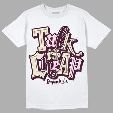 Dunk Low Night Maroon and Medium Soft Pink DopeSkill T-Shirt Talk Is Chip Graphic Streetwear - White 