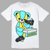 Aqua 5s DopeSkill T-Shirt Sneakerhead BEAR Graphic - White 