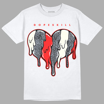 Jordan 3 Retro White Cement Reimagined DopeSkill T-Shirt Slime Drip Heart Graphic Streetwear - White