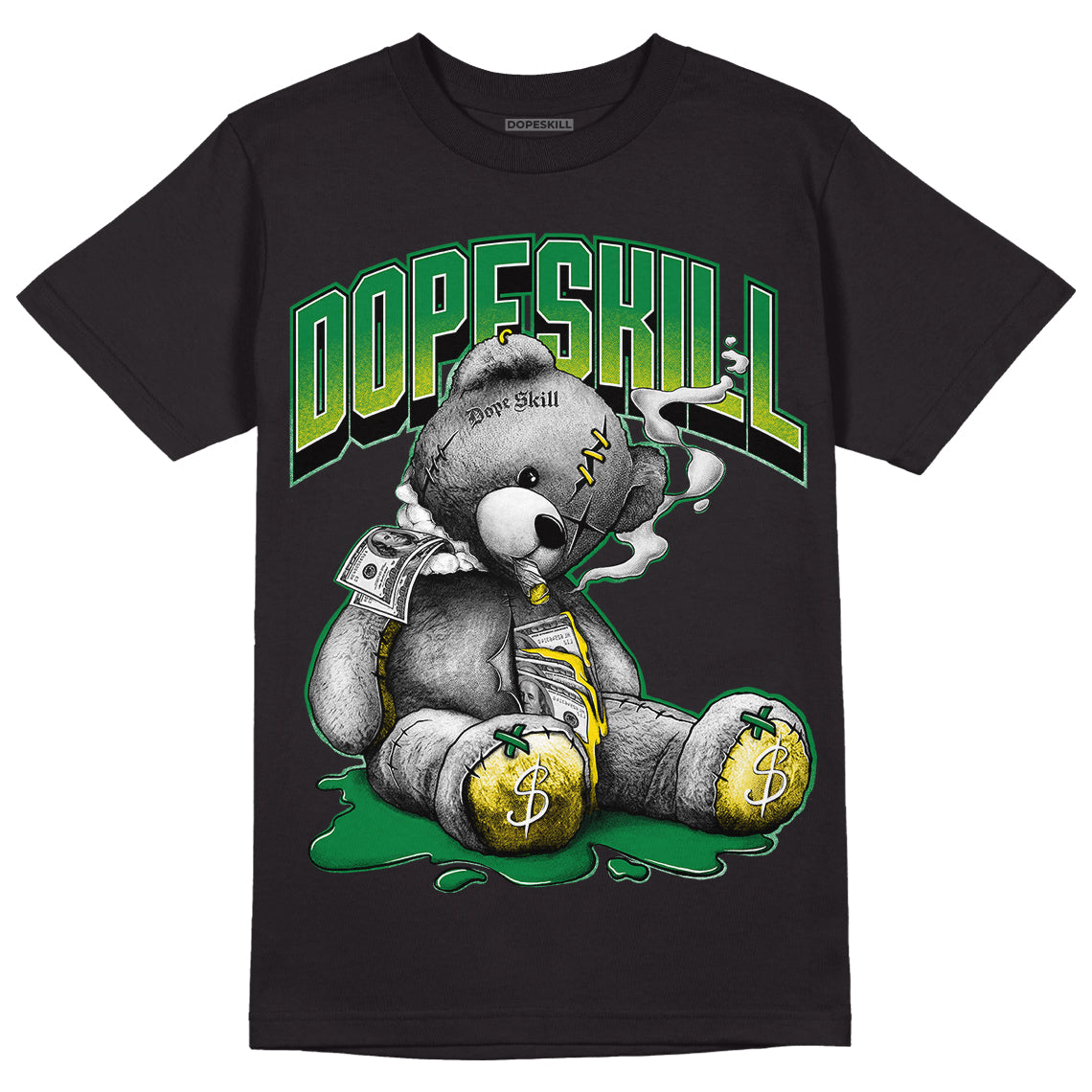 Dunk Low Reverse Brazil DopeSkill T-Shirt Sick Bear Graphic - Black