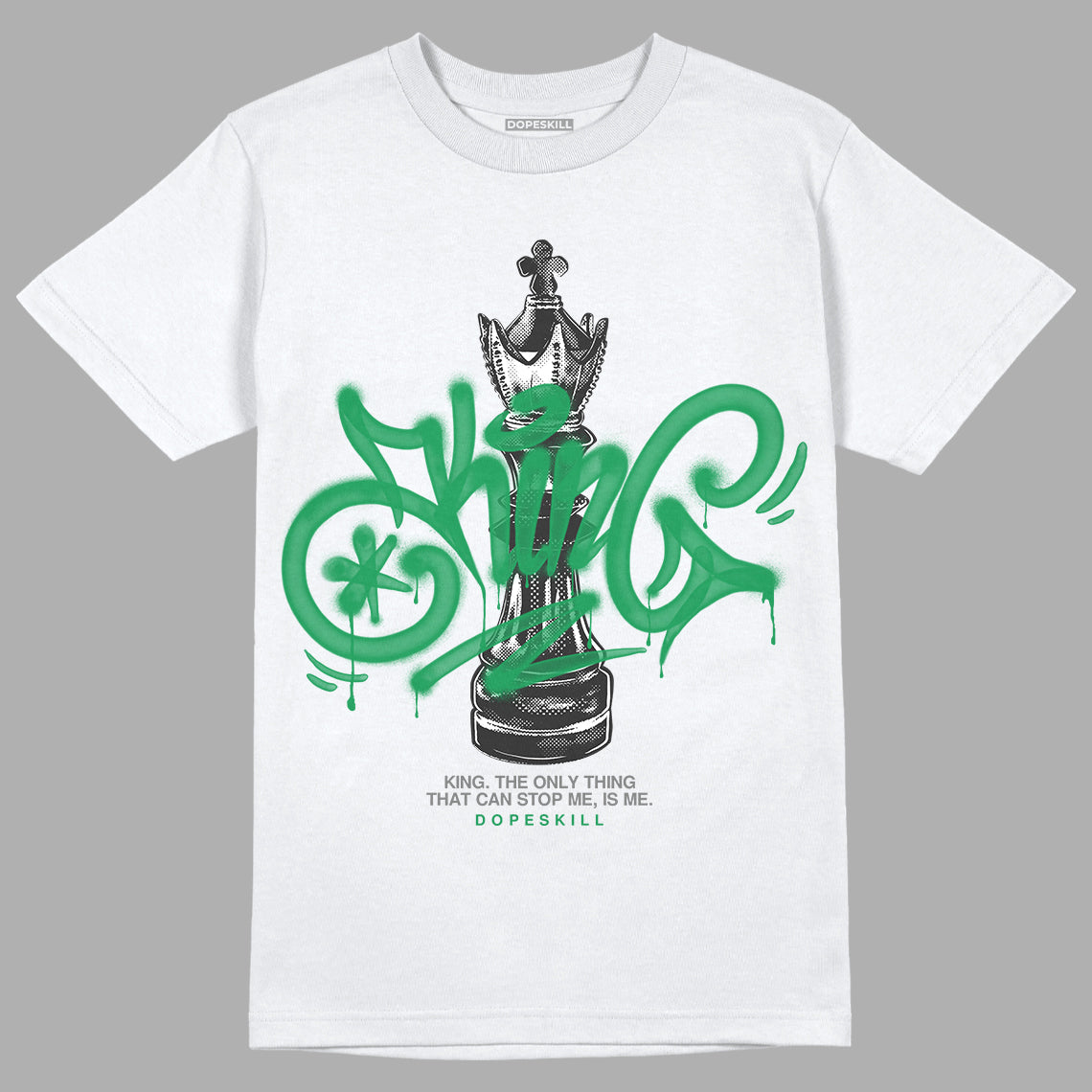 Jordan 2 Retro Lucky Green DopeSkill T-Shirt King Chess Graphic Streetwear - White