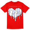 Cherry 11s DopeSkill Varsity Red T-shirt Slime Drip Heart Graphic