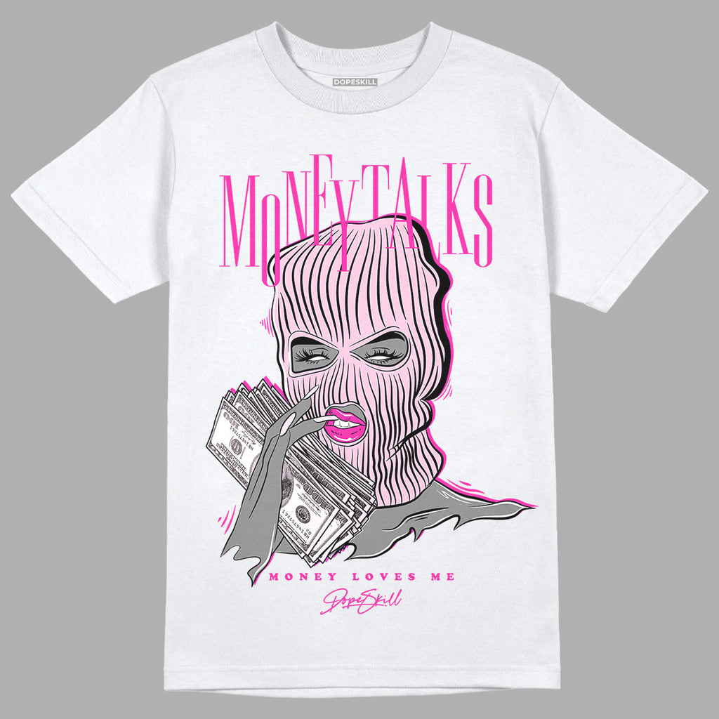 Triple Pink Dunk Low DopeSkill T-Shirt Money Talks Graphic - White 