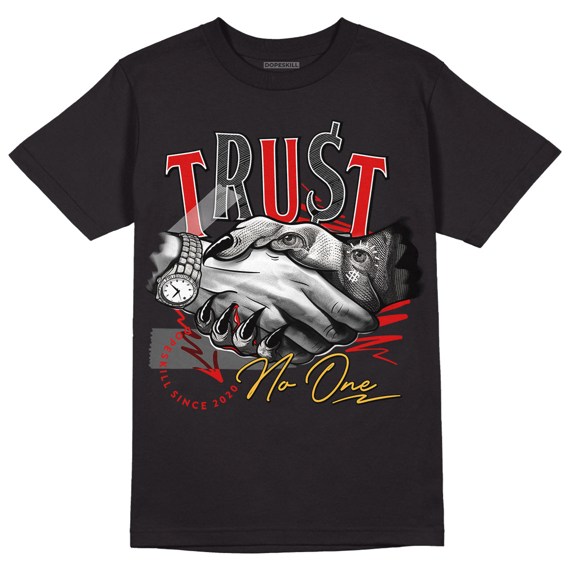 Dunk Low Gym Red DopeSkill T-Shirt Trust No One Graphic - Black 